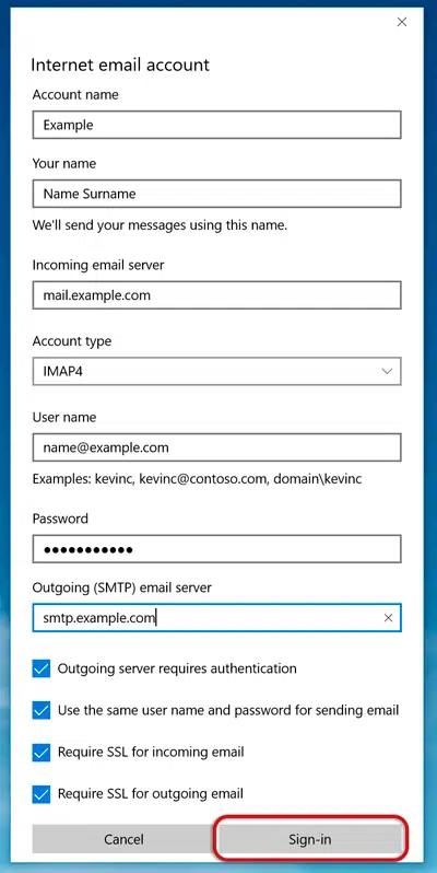 Windows 10 Email Setup